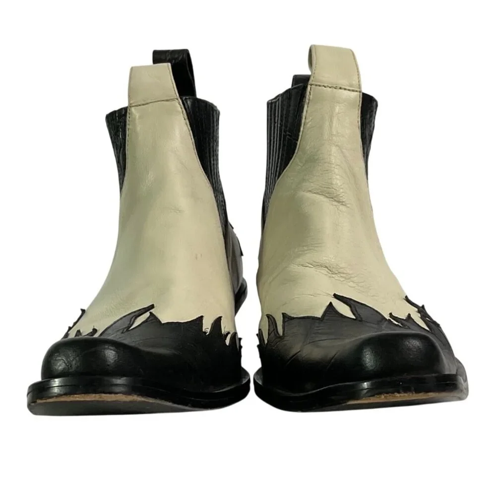 Cruda Sustainable Two Tone Western Ankle Boots Pointed Toe Men's 42 (US 9)